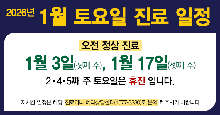 1월 토요일 진료 일정